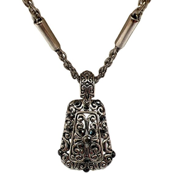 Vintage Silver Tone Charm Bracelet & Necklac Set   B41 - Picture 6 of 16